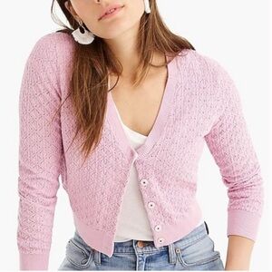 J. Crew Light Pink Pointelle Cardigan- Size Medium